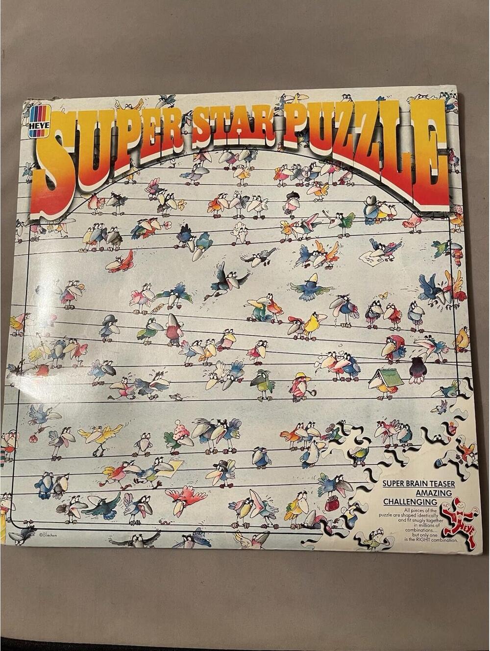 Heye Double Sided Blachon Super Star Puzzle Complete 1982 Verlong